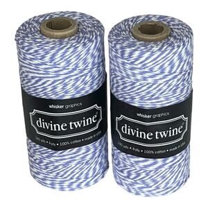 NEW Pack (2) Bakers Twine 100% Cotton 240 Yards, 4 PLY Purple White Stripe NWT